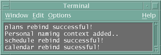 output in the terminal window